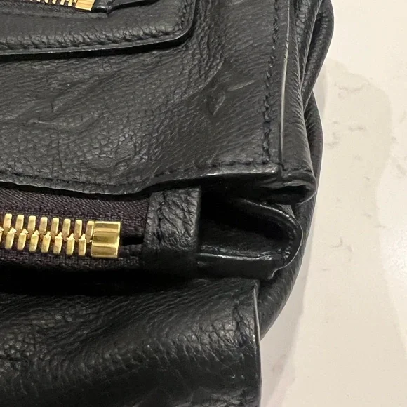 Louis Vuitton Blue/Black Leather Clutch with Gold Accents - Picture 6 of 11